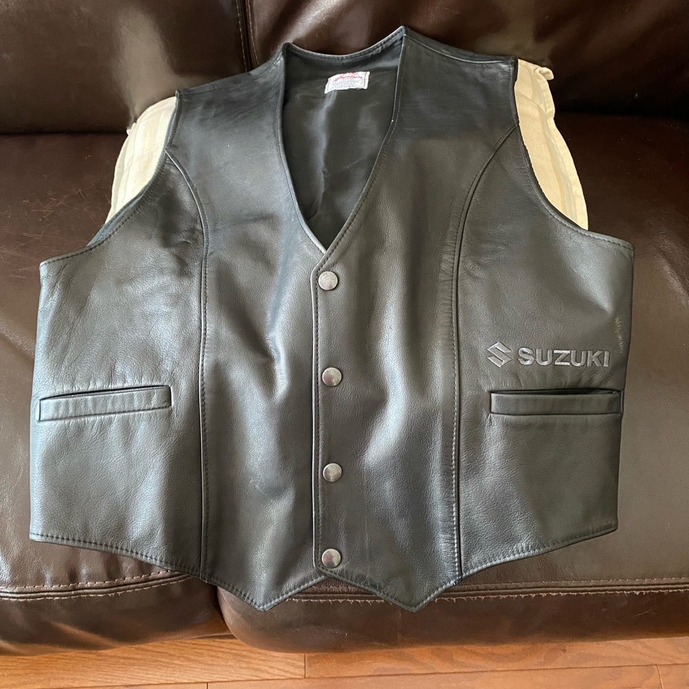 Suzuki Leather Motorcycle Vest